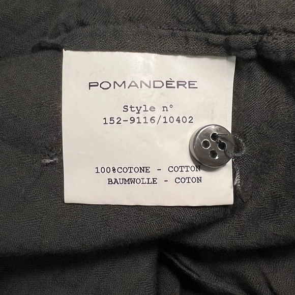 Pomandere | Gray 100% Cotton Button Down Long Sleeve Shirt Sz L - Picture 5 of 5
